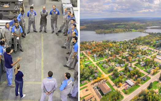Tjernlund staff training and an aerial view of town