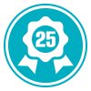 25 year ribbon icon
